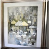 A11. Framed pastel café print by Albert Swayhoover. Frame: 42” h x 36”w